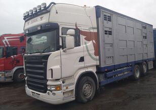 camião de transporte de gado Scania R620 Michieletto + reboque transporte animais