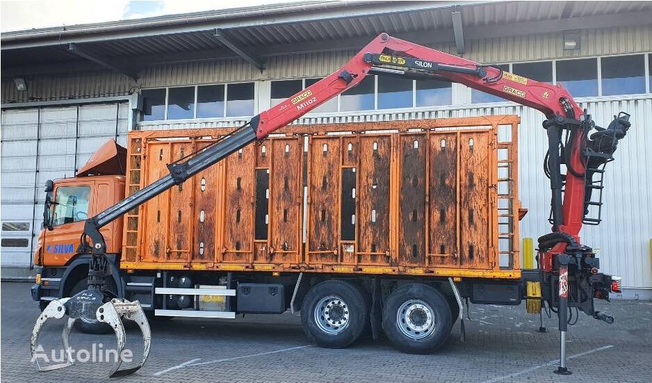camião de transporte de madeira Scania P450CB6X4HHA 2017r HDS Epsilon M110Z82