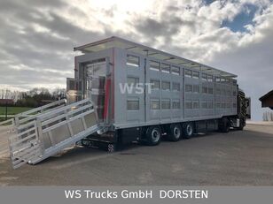 semi-reboque transporte animais Menke-Janzen 3 Stock Hubdach Lenkachse novo